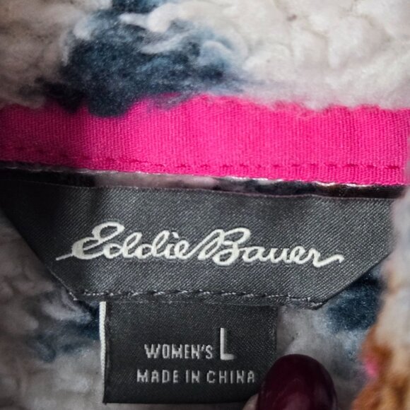 Eddie Bauer Size L Soft Fleece 1/4 Zip Long Sleeve Pullover Sweater Sweatshirt - Picture 7 of 10